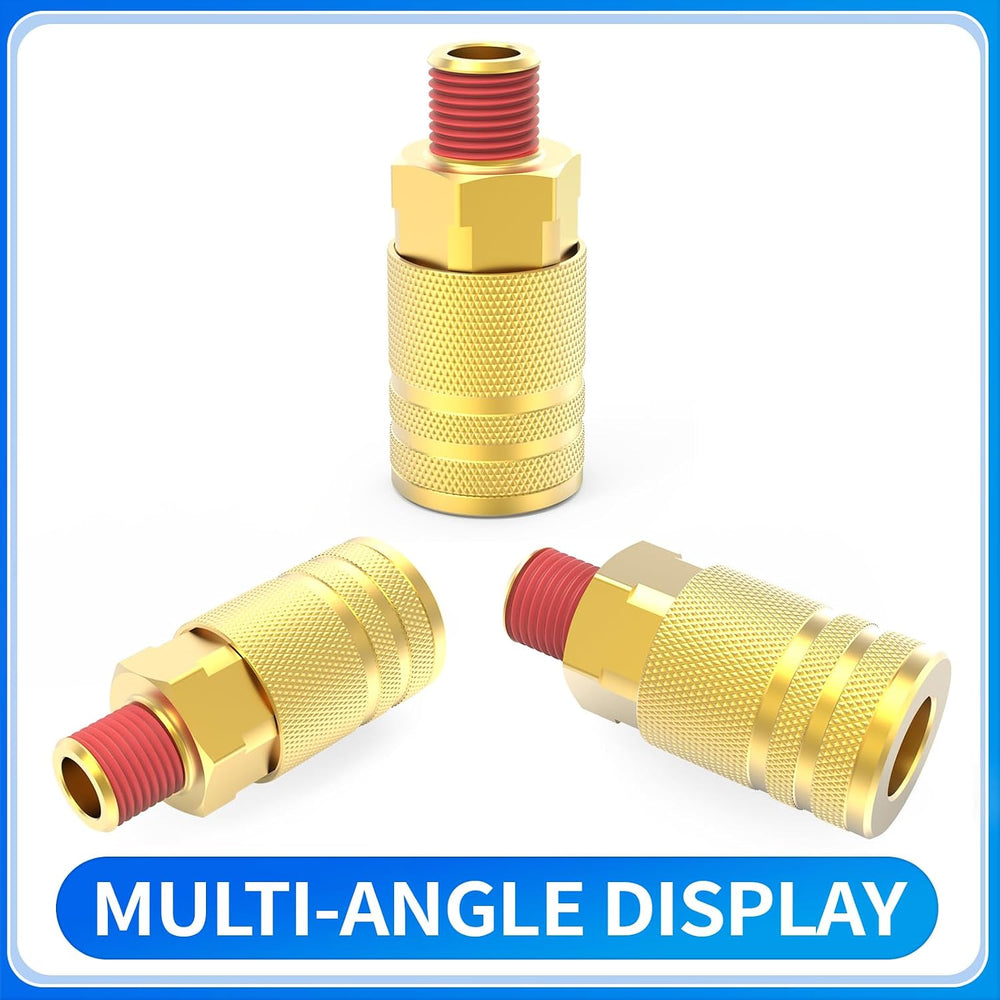 ChillWaves 1/4-Inch Brass Male Industrial Coupler,1/4" NPT Male 6-Ball Q...