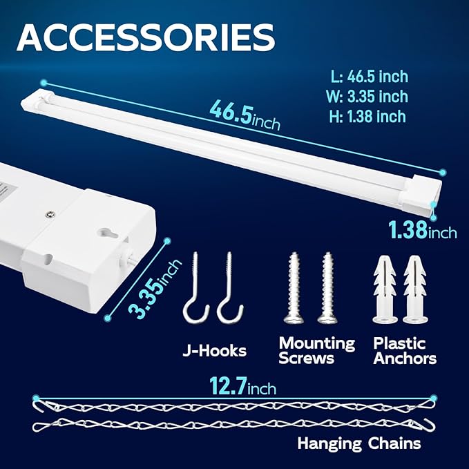 hykolity 1 Pack 4FT Linkable LED Shop Light
