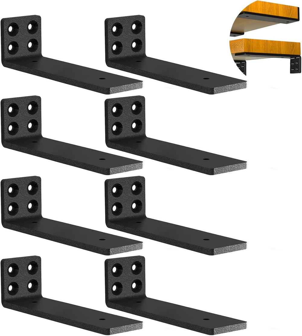 Floating Shelf Brackets Heavy Duty 10 Inch Long Hidden L Shelf Bracket Wall S...