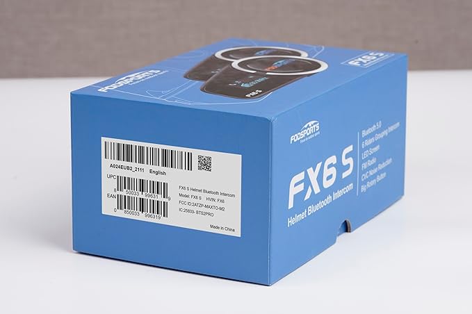 Fodsports FX6 Motorcycle Bluetooth Headset, 6 Riders Group Motorbike Bluetooth