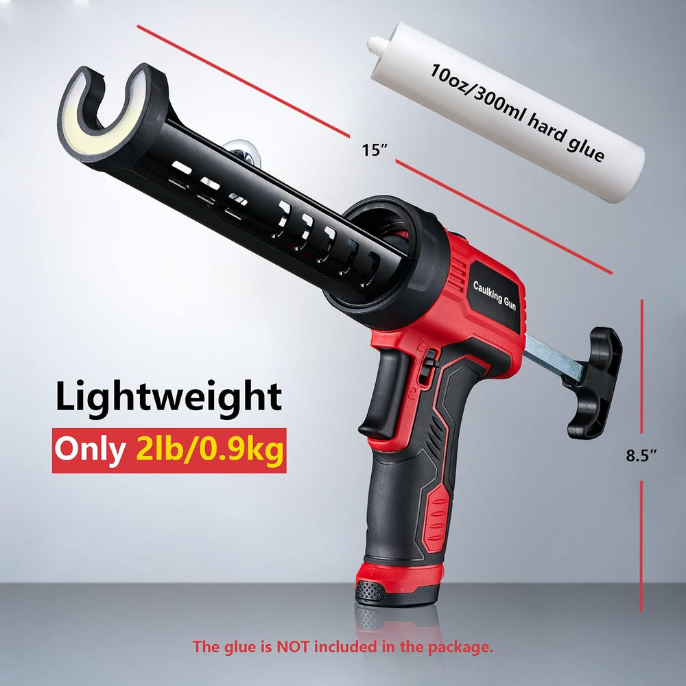 Caulk Gun, Non-Drip Electric Caulking Gun with 300 KG Thrust, Cordless Silico...