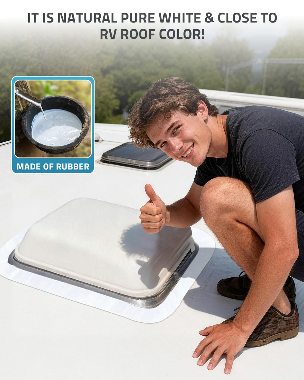 PAULINN RV Roof Sealant Tape, 6 Inch X 50 Foot Natural White Roofing Repair T...