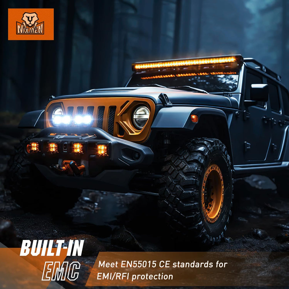 Nilight Motorcycle LED Pods 2 PCS 3 Inch Flood Offroad Fog Light 1160LM Drivi...