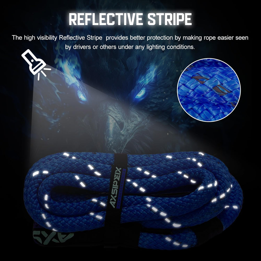 Kinetic Recovery Rope Kit (Reflective), 1.25in x 30ft 56,000Lbs, 35% High Ela...
