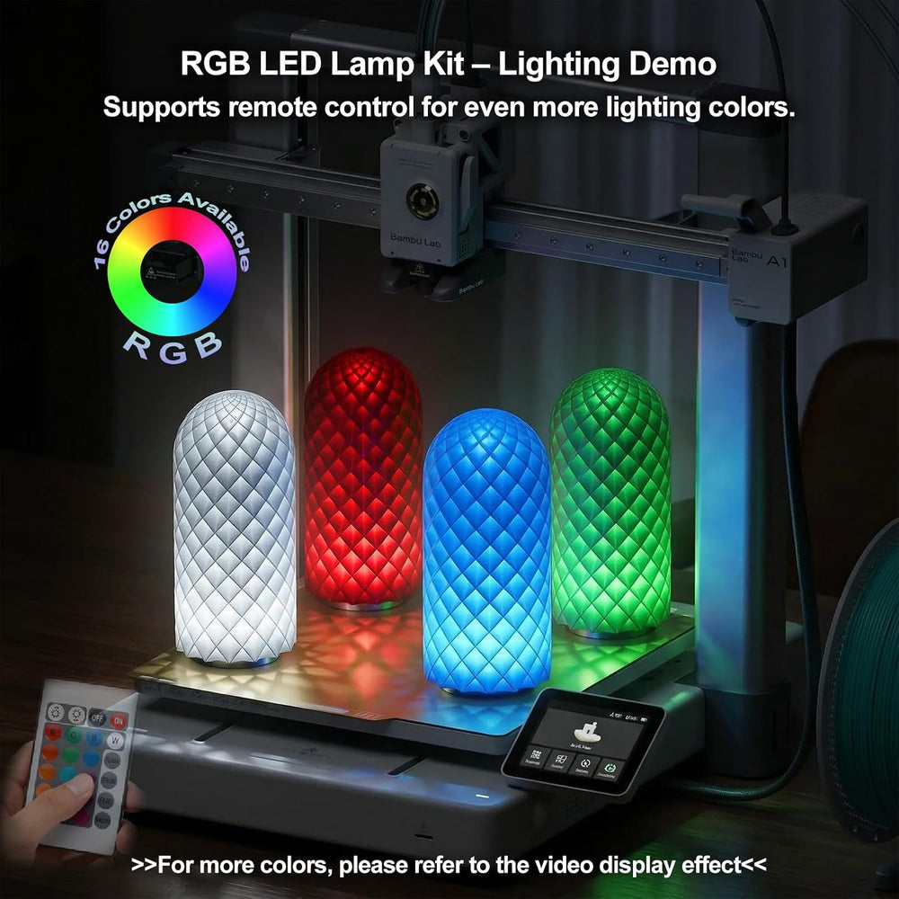 10PCS Remote Control RGB LED Lamp Kit 001 for Bambu Lab H2D/X1/P1P/A1 Multico...