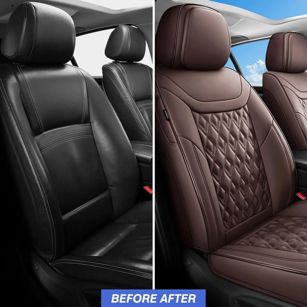 Car Seat Covers Full Set,Faux Leather Seat Covers for Cars, Car Seat Protecto...
