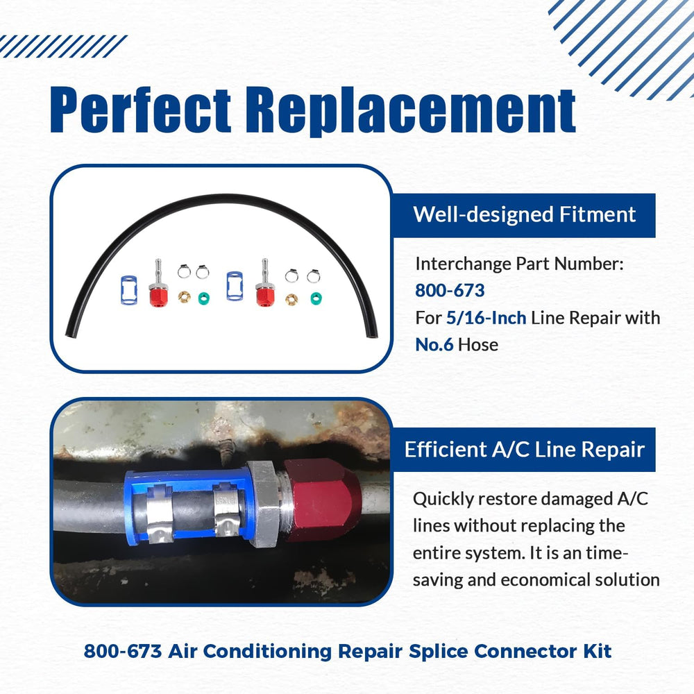 800-673 A/C Line Splice Kit for 5/16" Line With No. 6 Hose 24 Inches, Ai...