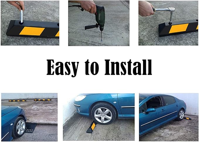IRONMAX Parking Stopper for Garage, Heavy Duty Parking Block Garage Wheel Stop