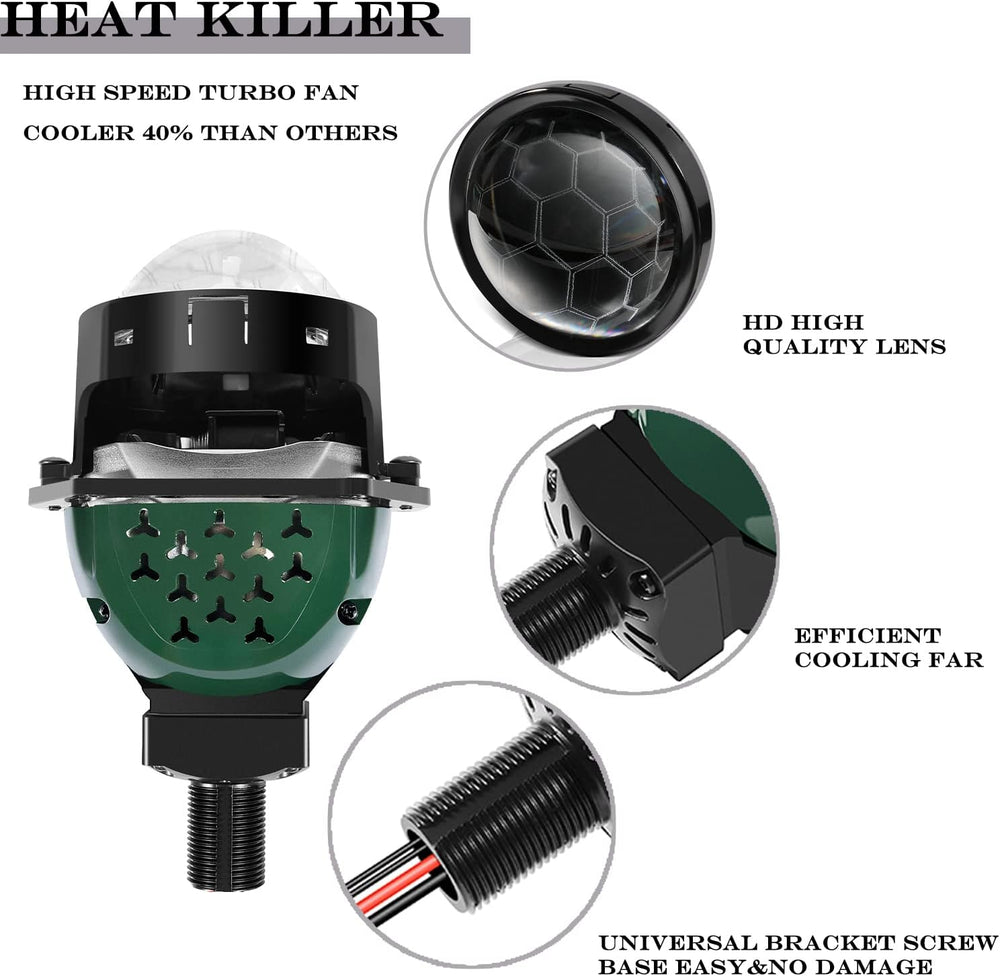 3.0 Inch Bi Projector Lens Retrofit Kit-110W 20,000LM 6000K White Focus Beam ...