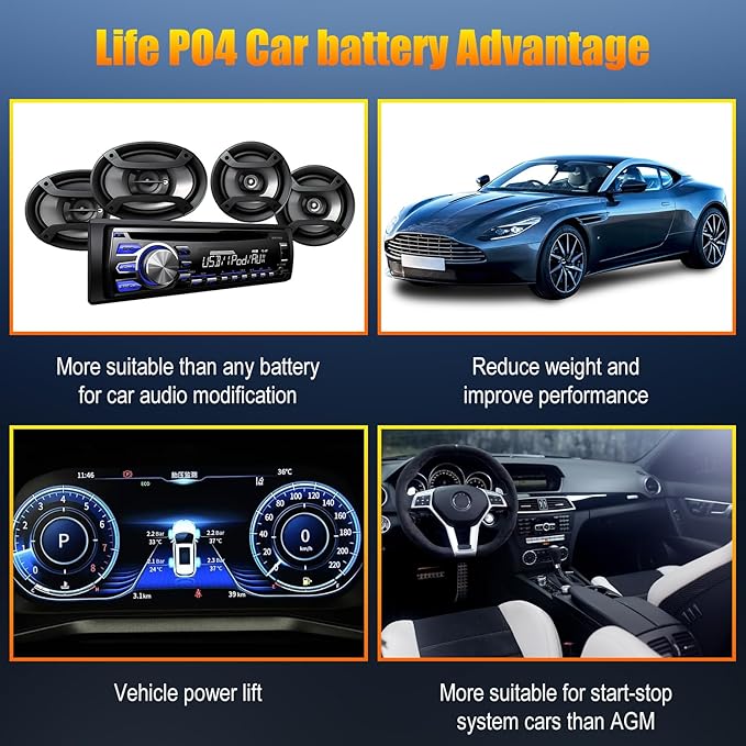 TPE Car Start-Stop Lithium Battery BCI Group47 LiFePO4 Lithium-ion Car Battery