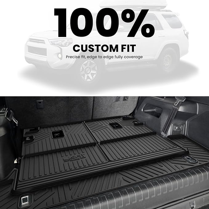 LASFIT Cargo & Backrest Mats for Toyota 4Runner 2013-2024, All Weather Cu...