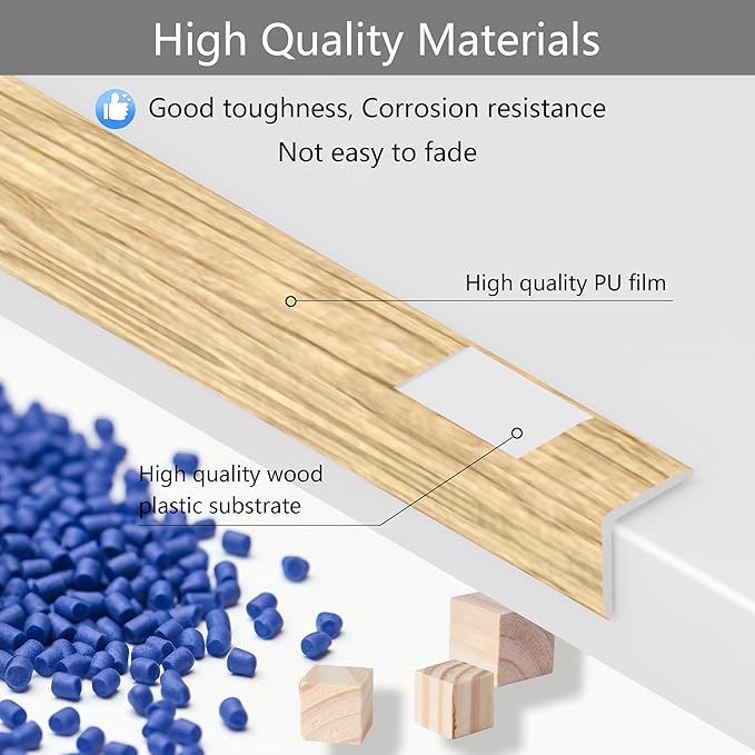 6 Pcs 49" Wall Corner Protector Trim, Oak Wood Grain Edge Strip