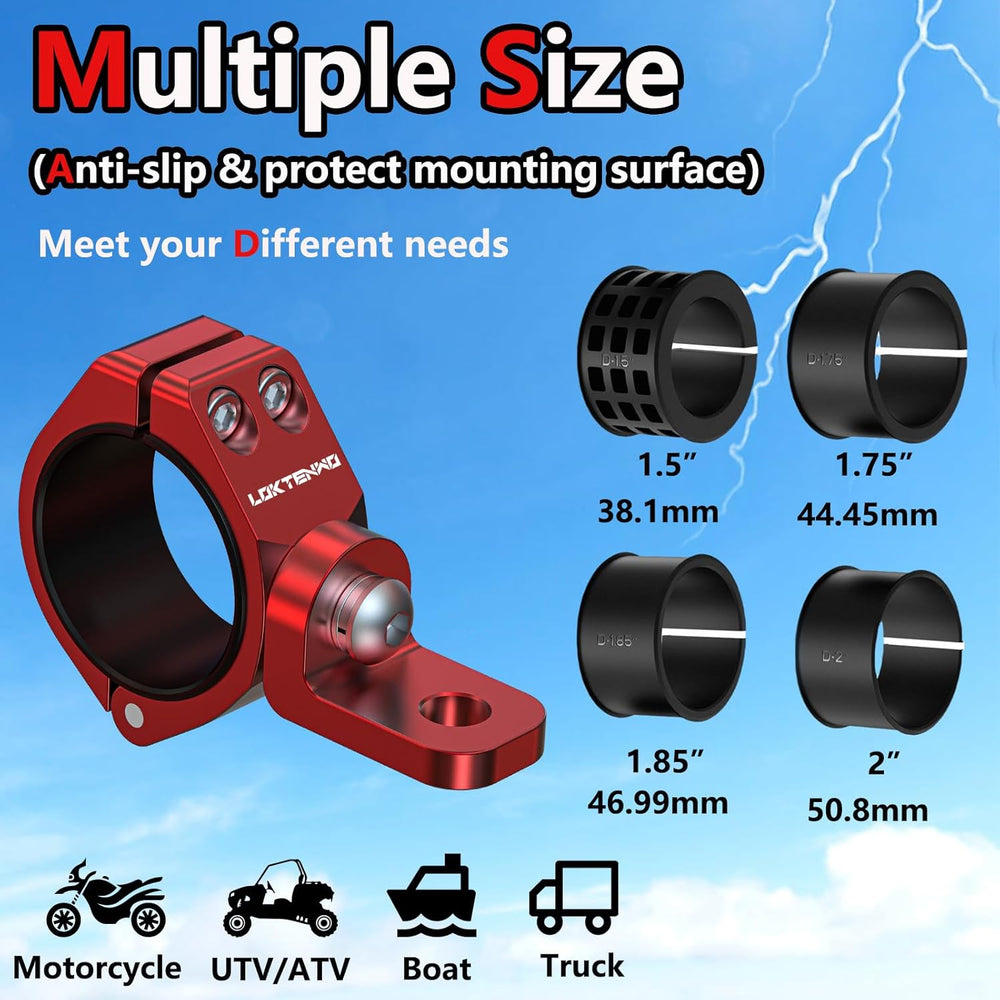 LOKTENWO 2 PCS Solid Heavy Whip Light Mount 360°Adjustable Light Bar Mounting...