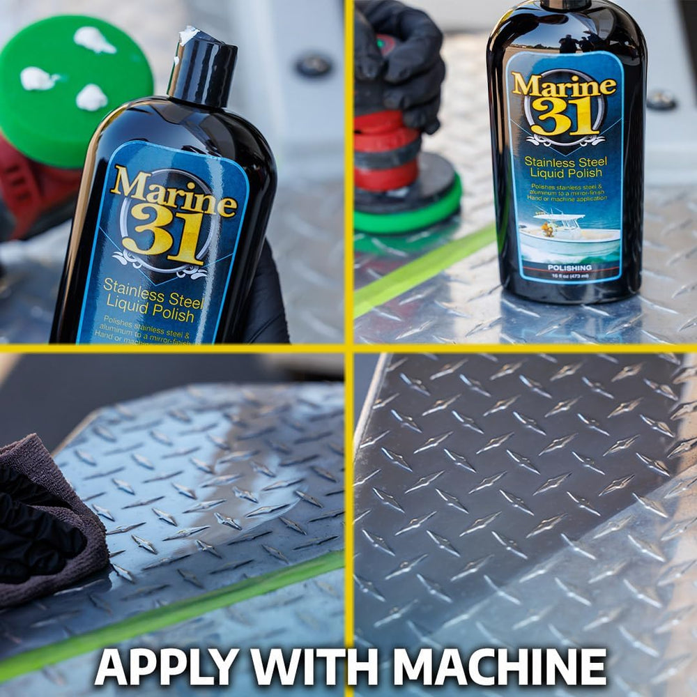 Marine 31 Stainless Steel Polish & Sealant Combo | Cleans, Polishes &...