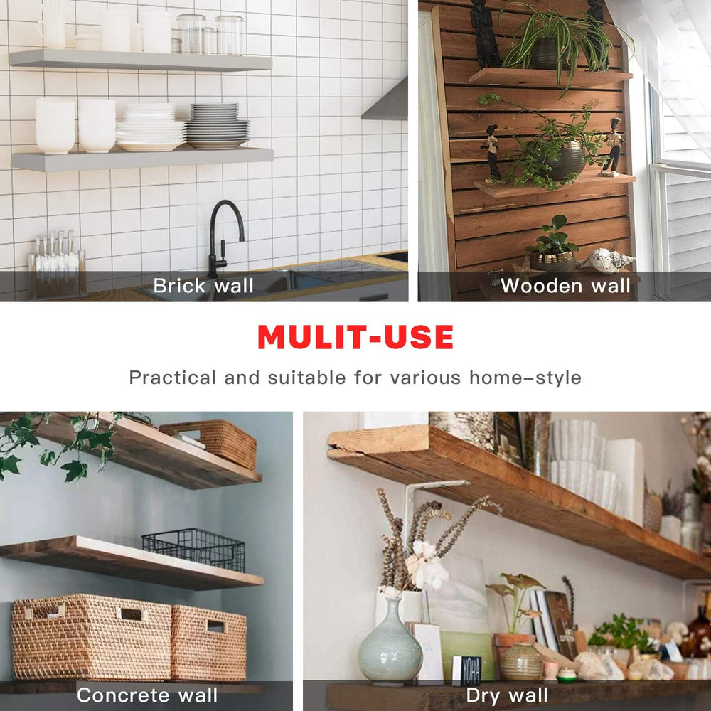 6 Inch Hidden Floating Shelf Brackets, Heavy Duty 300 lbs Capacity, Rustproof...