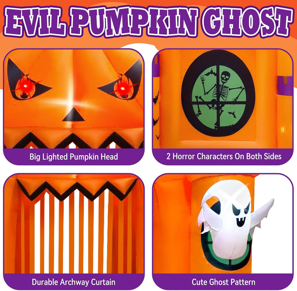 Kalolary 12FT Halloween Inflatables Archway Giant Pumpkin Arch Inflatable