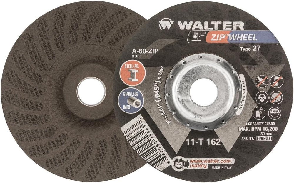 Walter Zip Wheel™ Cut-Off Wheel, 6" X 3/64" X 7/8" Type 27, Pa...