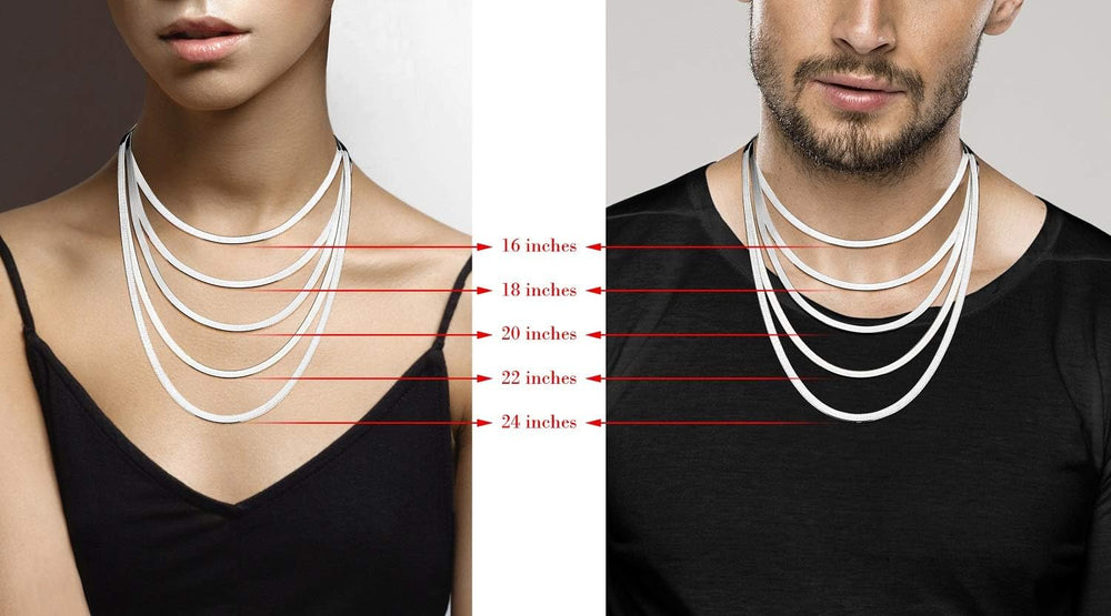 Miabella Italian 925 Sterling Silver, 18K Gold Plated Herringbone Necklace
