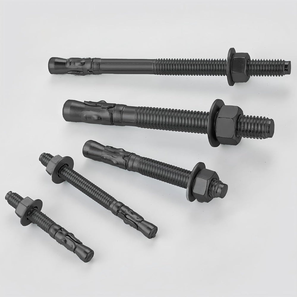 Wensilon 30Pcs 3/8x4 Inch Standard Fasteners for Heavy-Duty Black Wedge Ancho...