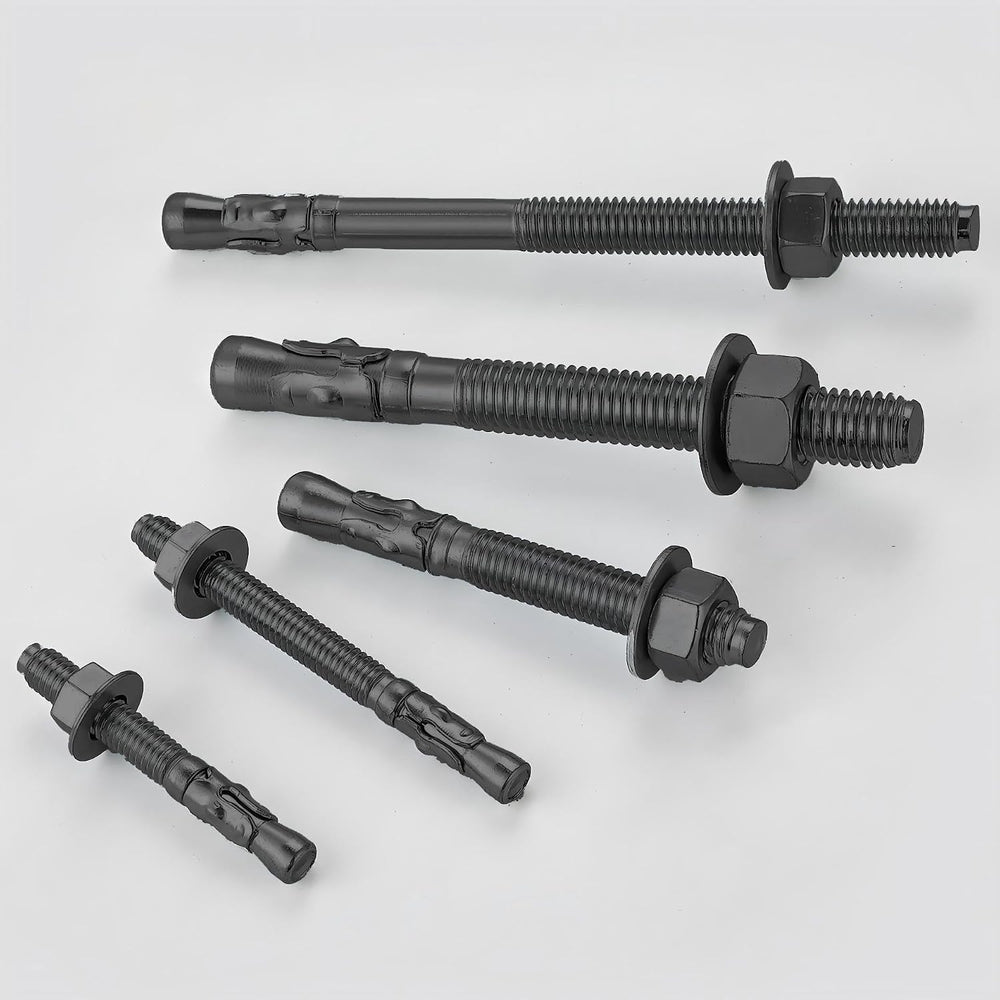 Wensilon 100Pcs 5/16x3 Inch Standard Fasteners for Heavy-Duty Black Wedge Anc...