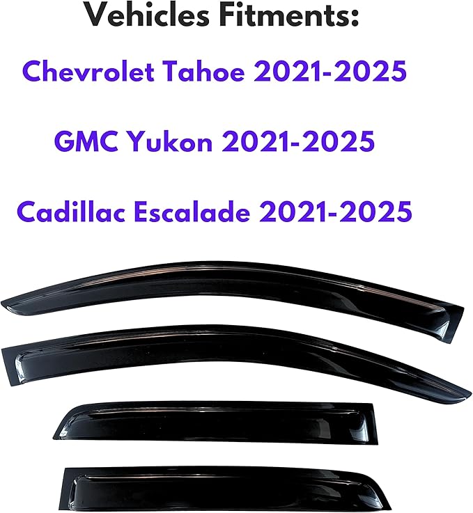 KPY Window Visors Rain Guards for 2021-2025 Chevy Tahoe & GMC Yukon &...