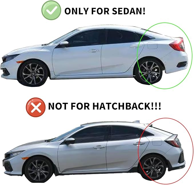 Window Visors Rain Guards for 2022 2023 2024 2025 Honda Civic, Out-Channel