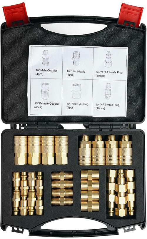 1/4" air hose fittings, 36 pcs quick connect shown in use