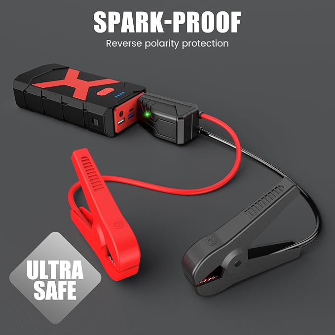 BOOKOO Jump Starter 2000A for Car/Boat/Lawnmower Portable 12V Car Battery Jump