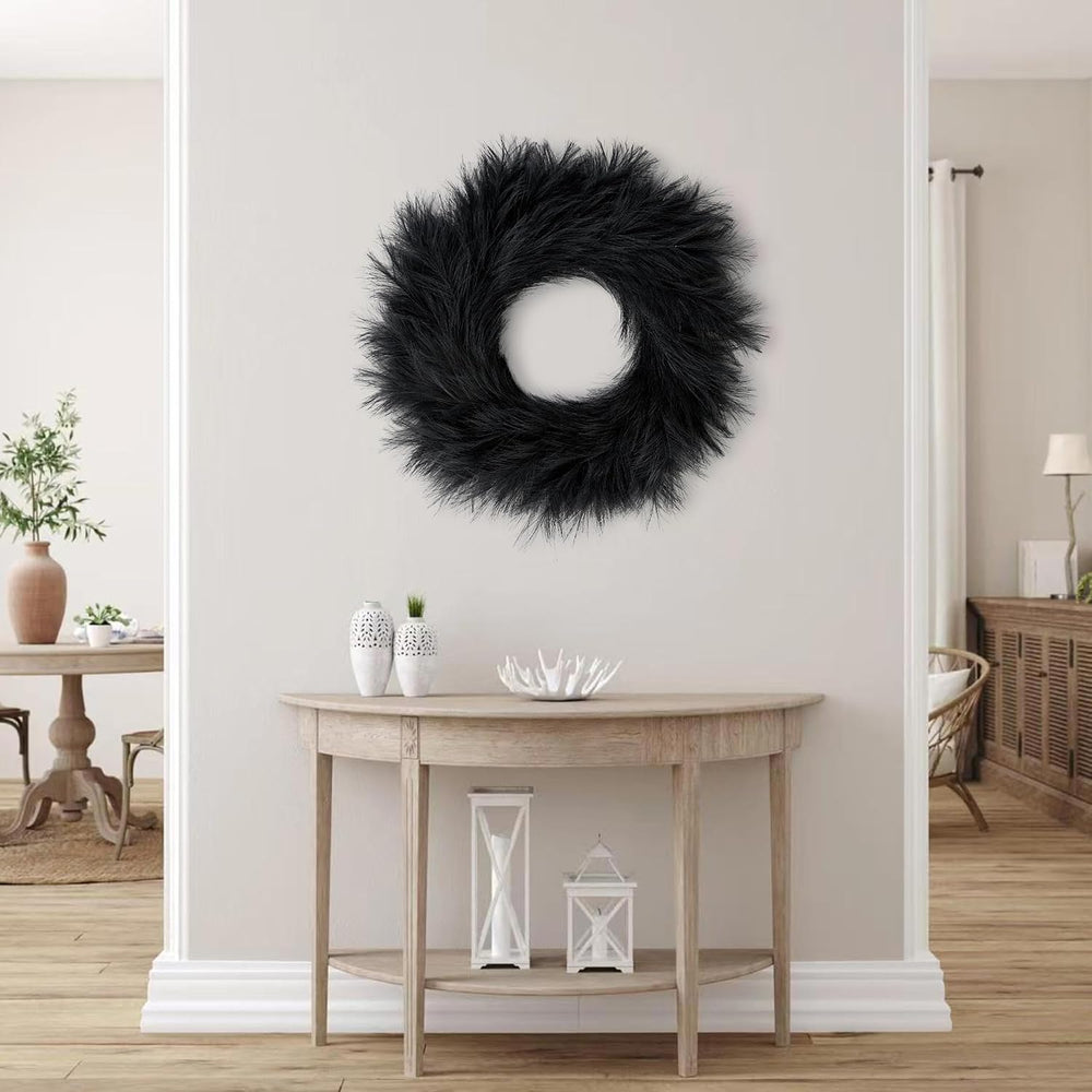 Sggvecsy Pampas Grass Wreath 26’’ Faux Pampas Wreath for All Seasons Artifici...
