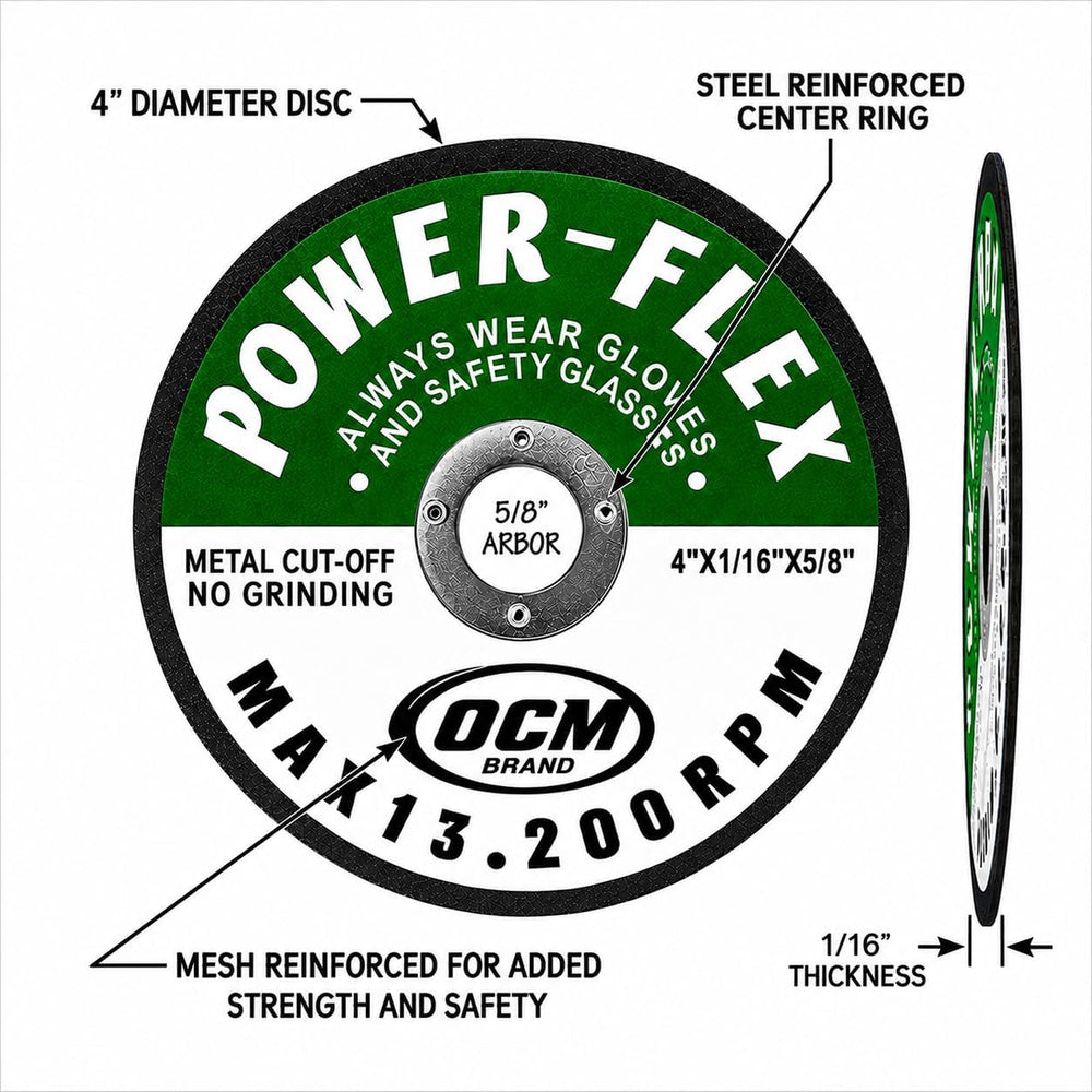 50 Pack - Cut Off Wheels 4 Inch x 1/16 Inch x 5/8 Inch For Cutting all Ferrou...