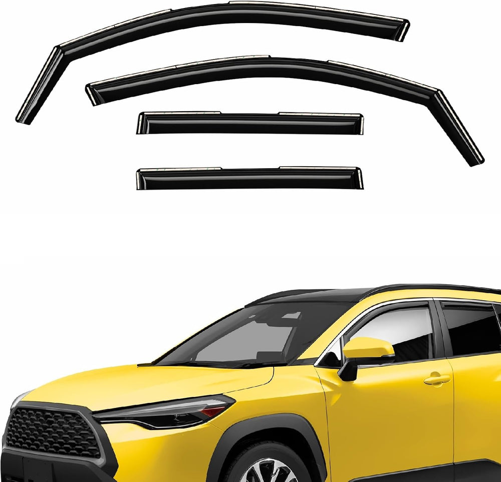 Extra Durable Window Deflectors in-Channel Window Visors Rain Guards Fit (4pcs)
