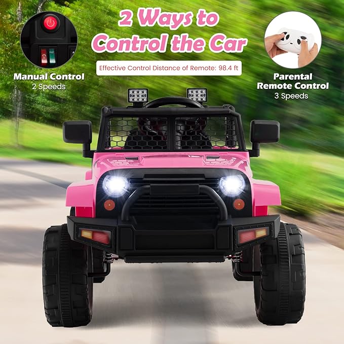 Costzon Ride on Car, 12V Battery Powered Truck Vehicle