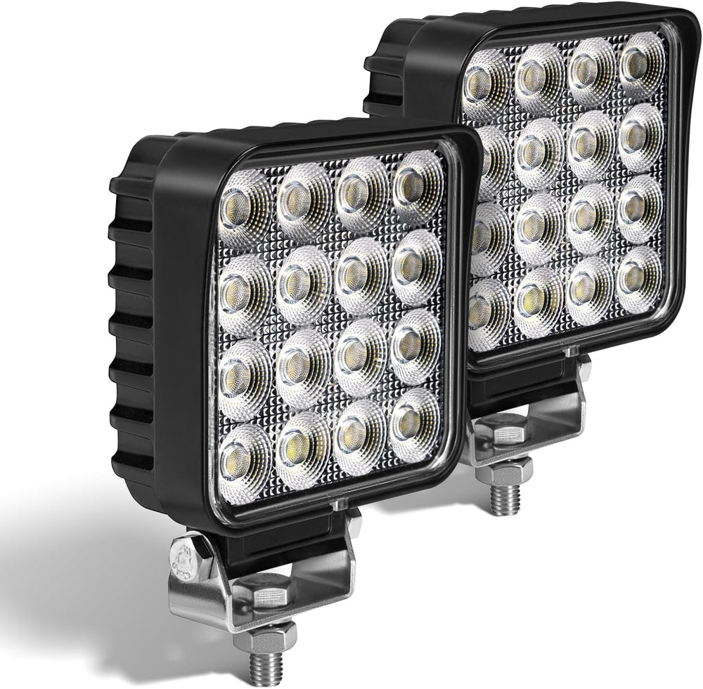 4.3" 12V LED Flood Lights 46W, 24 Volt Work Lights (2PCS)