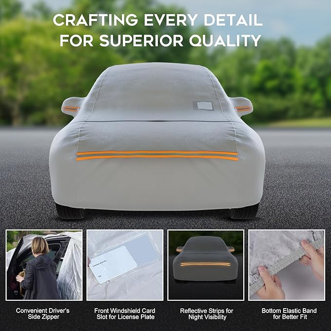 Car Cover Waterproof All Weather, 6 Layers