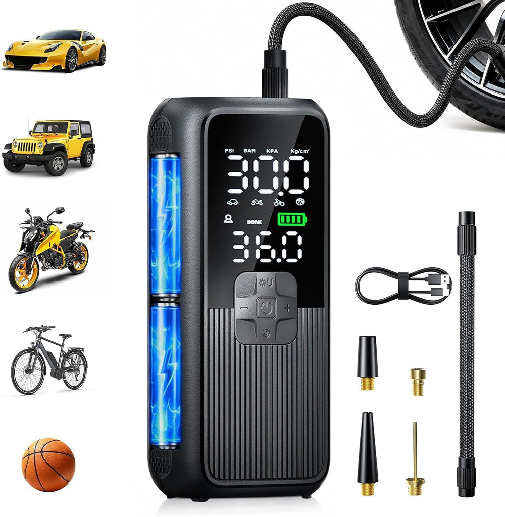 Tire Inflator Portable Air Compressor, 150 PSI Air Pump for Car Tires