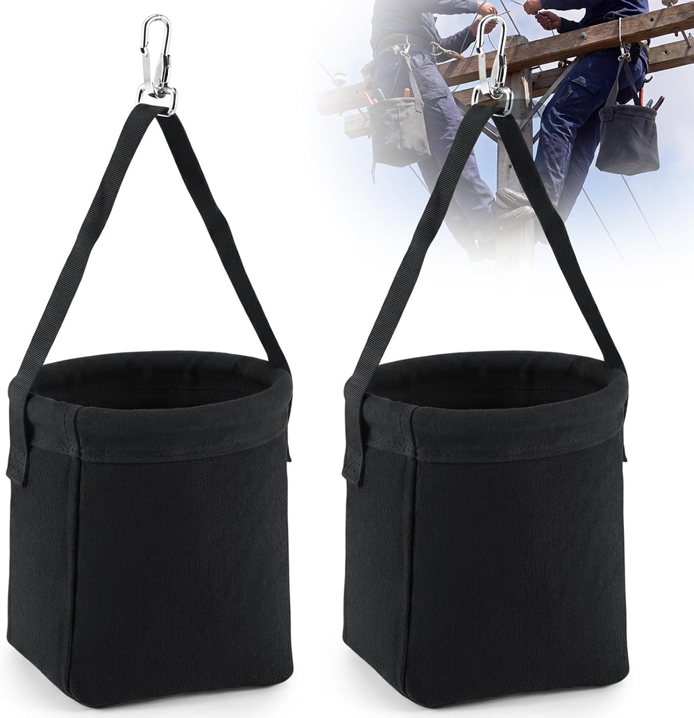 2 Pcs Tool Bags Square Bottom 2 Inner Pockets, 8" x 6.5" x 6.5"