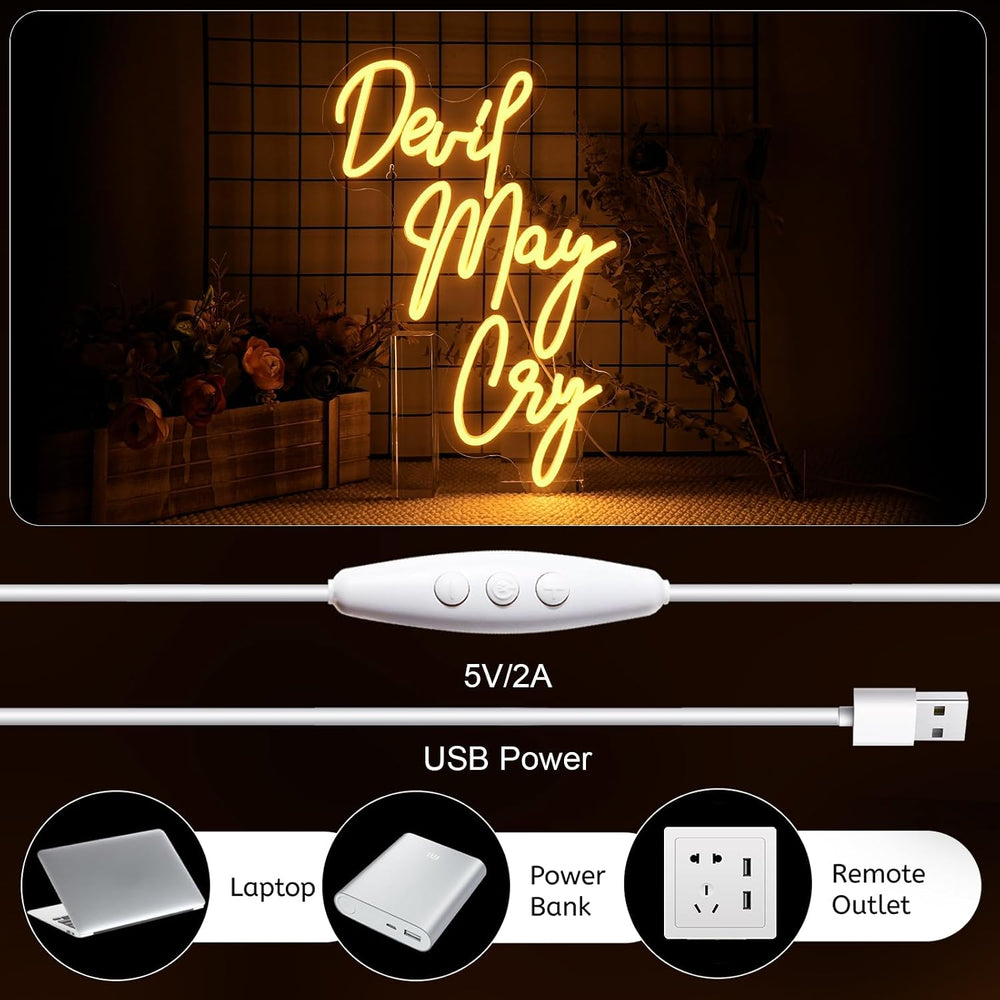 Devil May Cry Neon Sign Devil May Cry for Wall Decor neon Sign Lights USB Gam...