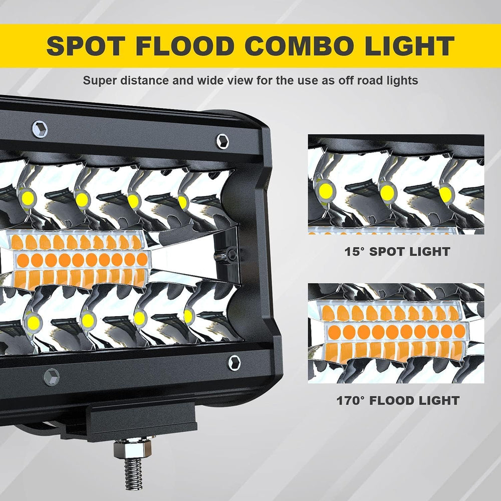 4PCS 4 inch LED Work Pods White/Amber Six Modes Strobe Fog Lights