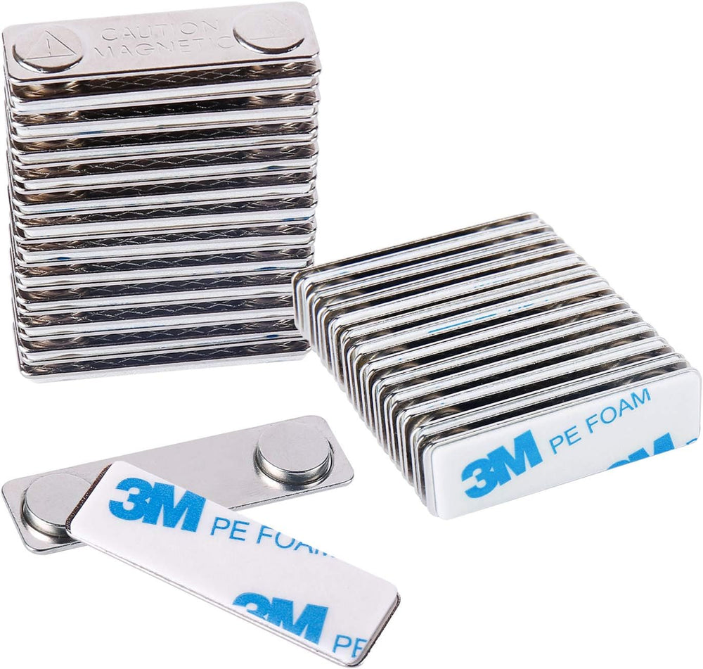 Strong Magnetic Name Badge Holders with Steel Back Plate, 100 Pack Name Tags/...