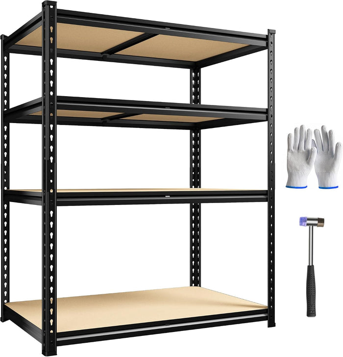 40" W Garage Shelving, 4 Tier Storage Shelves Load 2000 lbs, Adjustable Garage