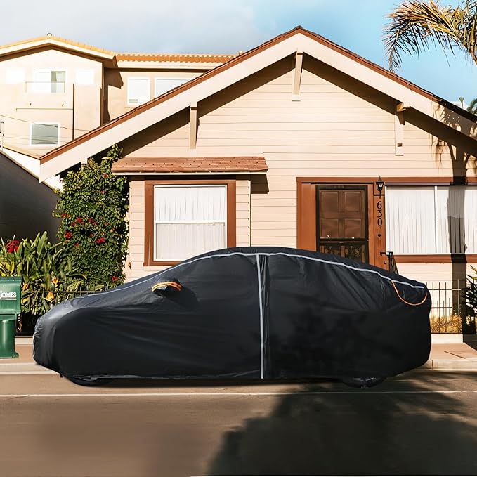 Car Covers for Automobiles, 6 Layers Car Cover Waterproof All Weather, Full