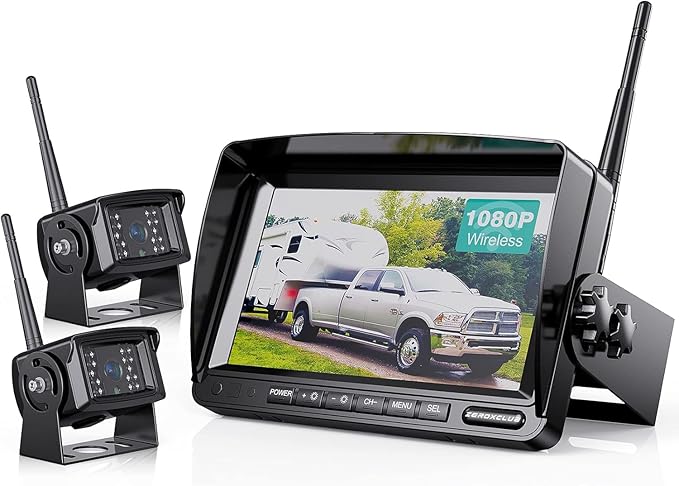 Digital Wireless Backup Camera System Kit, IP69K Waterproof Wireless 2 Rear
