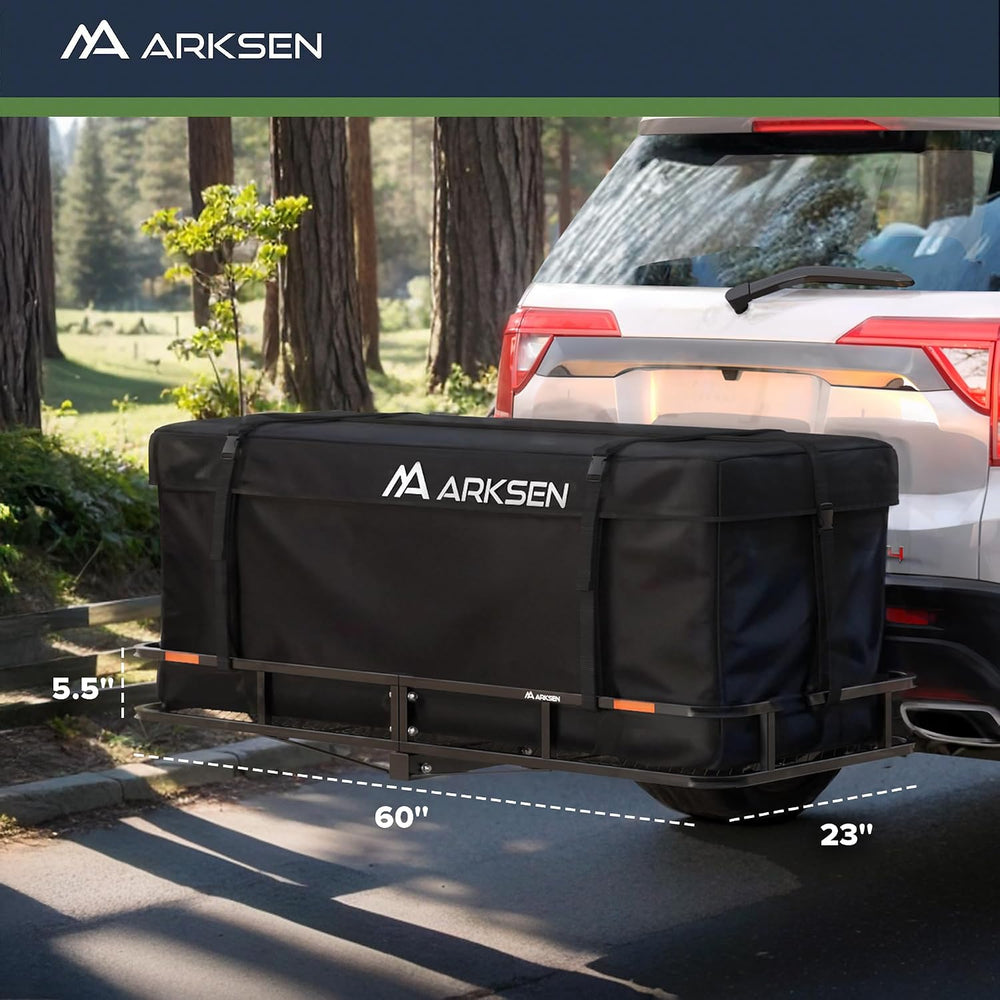 ARKSEN 60 x 23 x 5.5 Inch Hitch Cargo Carrier, 500 Lbs Capacity 2'' R...