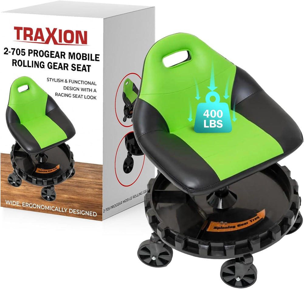 Traxion 400lb Capacity 2-705 Green Progear Mobile Rolling Gear Seat