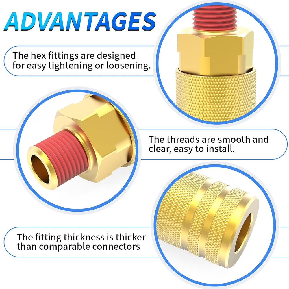 ChillWaves 1/4-Inch Brass Male Industrial Coupler,1/4" NPT Male 6-Ball Q...