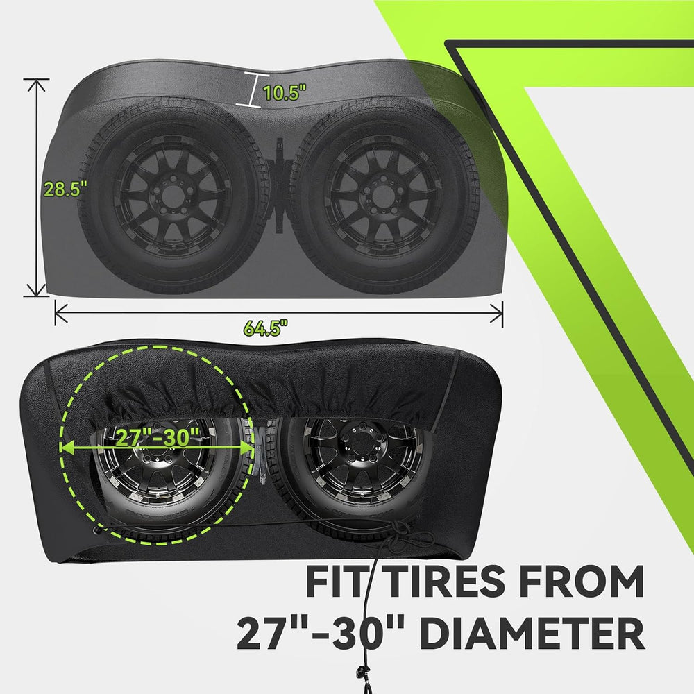 RVMATE RV Tire Covers, Dual Axle Wheel Cover (2 Pack) Fits 27"-30" ...