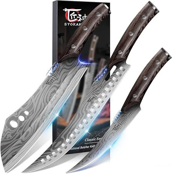 Butcher Knife Set, Breaking & Boning Knife, Japanese Style High Carbon Steel