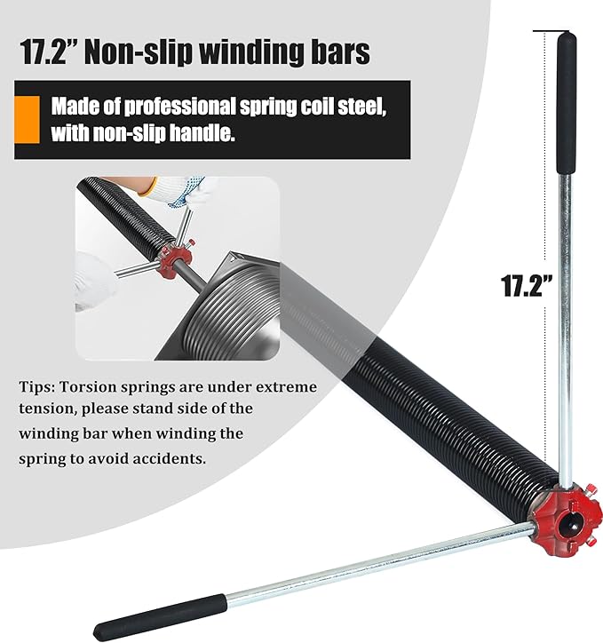 Garage Door Torsion Spring Set, Pair of 2" Electrophoresis Coated Garage...