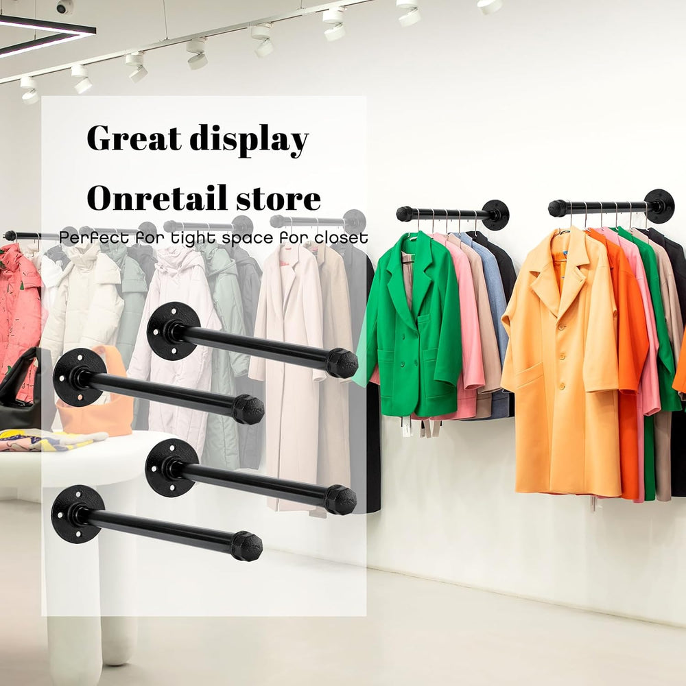 Barydat 12 Set 12 Inch Industrial Pipe Clothing Rack with Screws Set Wall Mou...