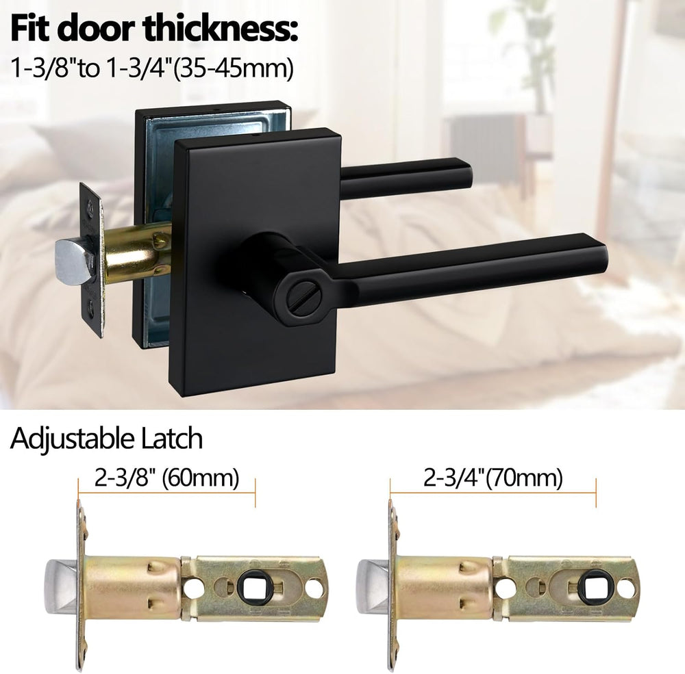 NEWBANG Long Plate Bed and Bath Room Door Lever for Privacy Bathroom and Inte...